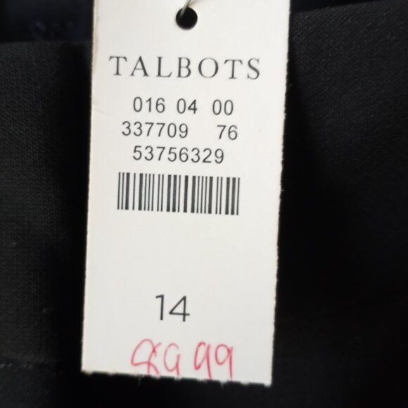 'TALBOTS' Wide leg Solid Black Pant NWT Size 14 - Picture 9 of 12